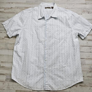 CUBAVERA Mens Geometric Seersucker Button-Up Short Sleeve XXL Vacation Nice!